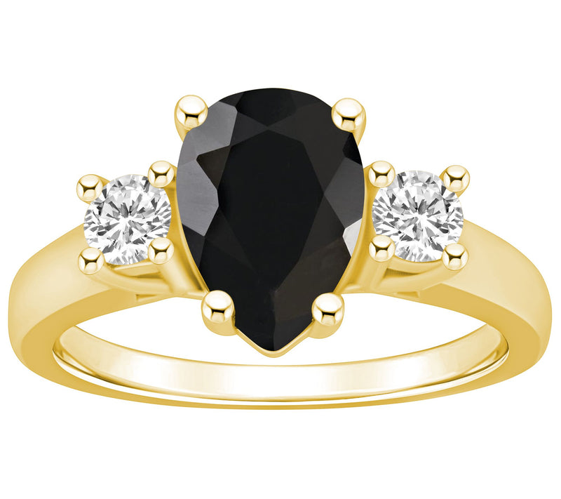 Affinity Gems Pear Cut Gemstone & Diamond Ring,14K Gold — Main view