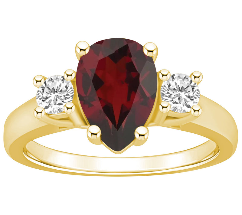 Affinity Gems Pear Cut Gemstone & Diamond Ring,14K Gold — View 11