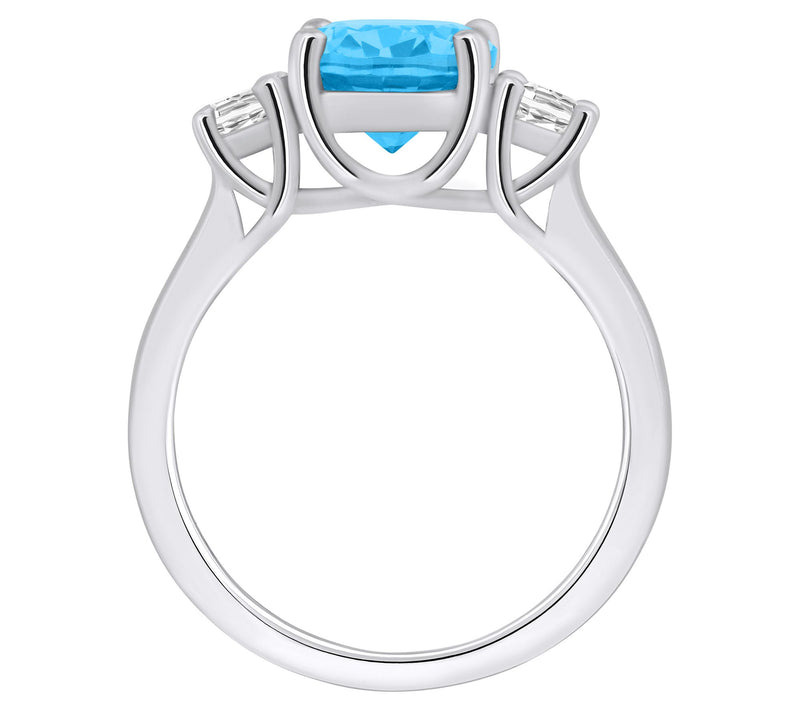 Affinity Gems Oval Gemstone & Diamond Ring, 14K White Gold — View 10