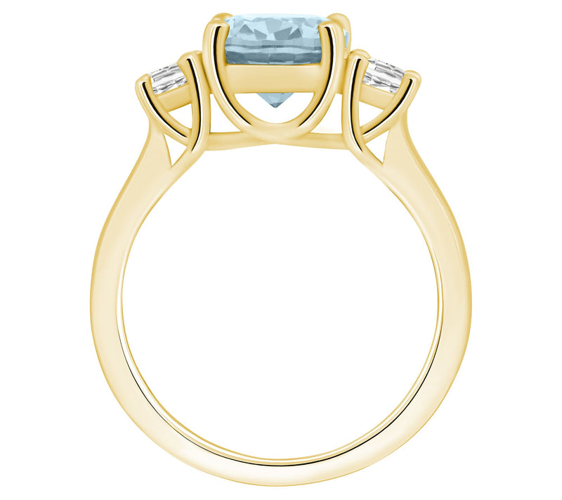 Affinity Gems Oval Cut Aquamarine & Diamond Ring, 14K Gold — View 6