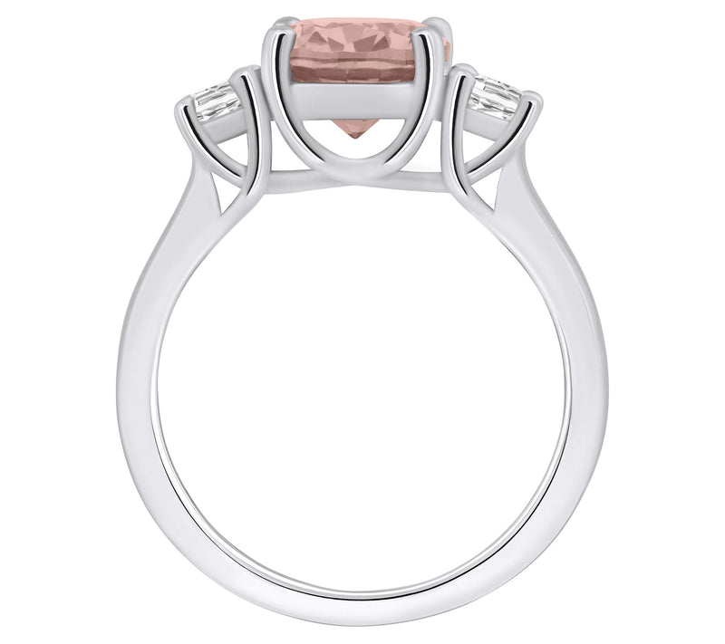 Affinity Gems Oval Cut Morganite & Diamond Ring , 14K Gold — View 8