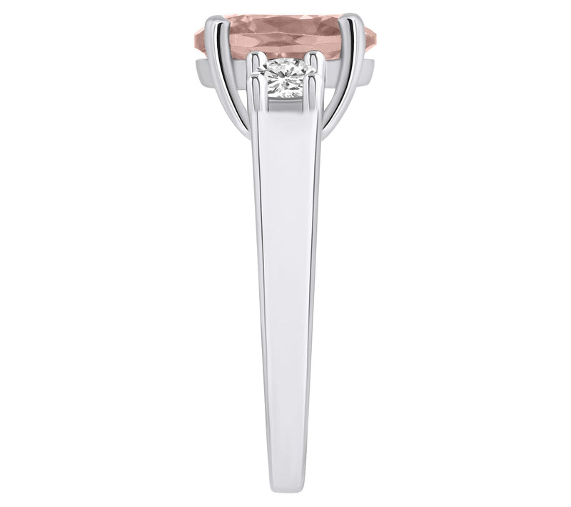 Affinity Gems Oval Cut Morganite & Diamond Ring , 14K Gold — View 9