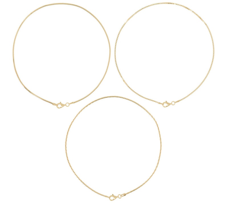 Louis Dell'Olio Sterling Bikini Set of 3 Ankle Bracelets — View 7