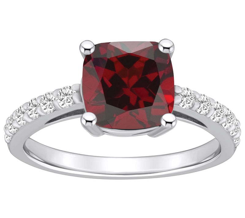 Affinity Gems Cushion Gemstone & Diamond Ring, 14K Gold — View 8