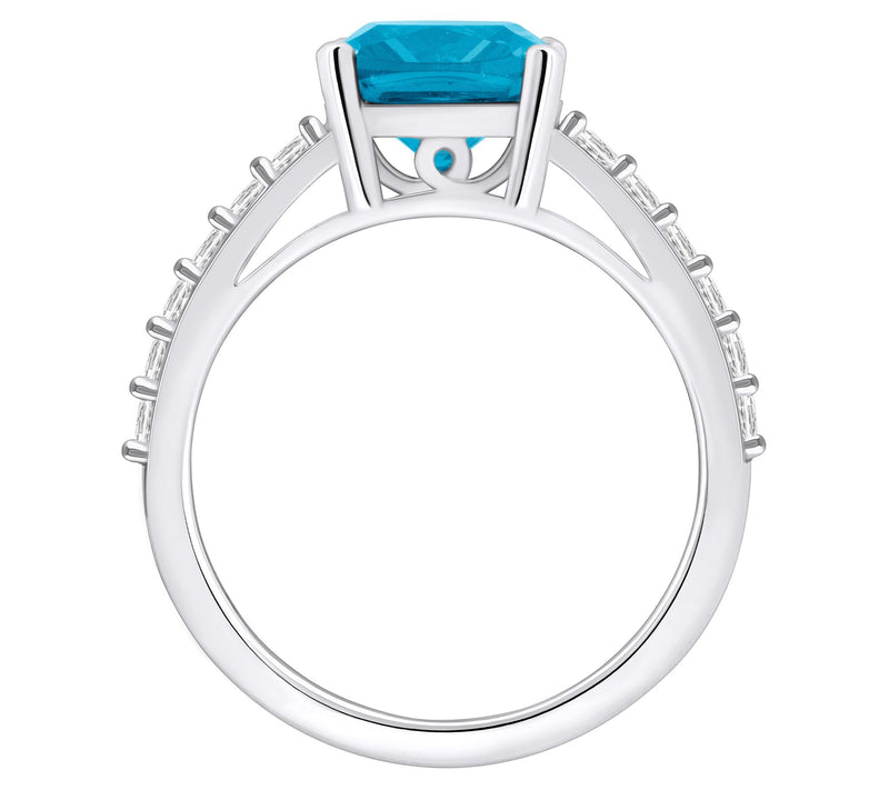 Affinity Gems Cushion Gemstone & Diamond Ring, 14K Gold — View 12