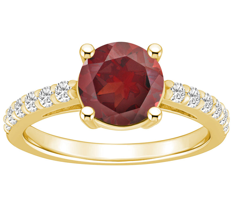 Affinity Gems Round Gemstone & Diamond Ring, 14K Gold — View 9