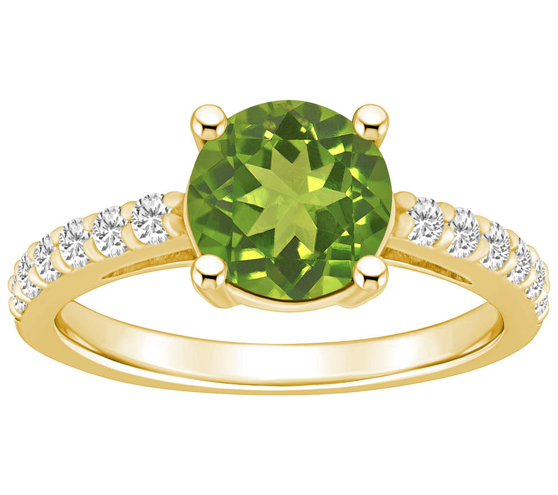 Affinity Gems Round Gemstone & Diamond Ring, 14K Gold — View 11