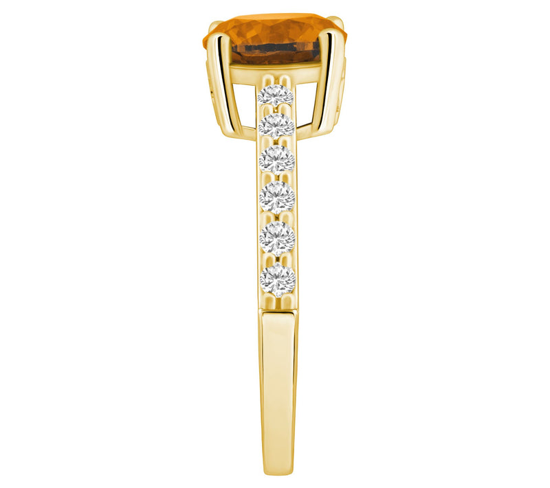 Affinity Gems Round Gemstone & Diamond Ring, 14K Gold — View 13