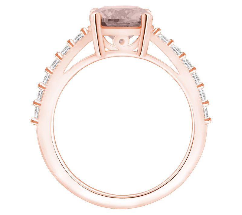 Affinity Gems Round Morganite & Diamond Ring, 14K Gold — View 8