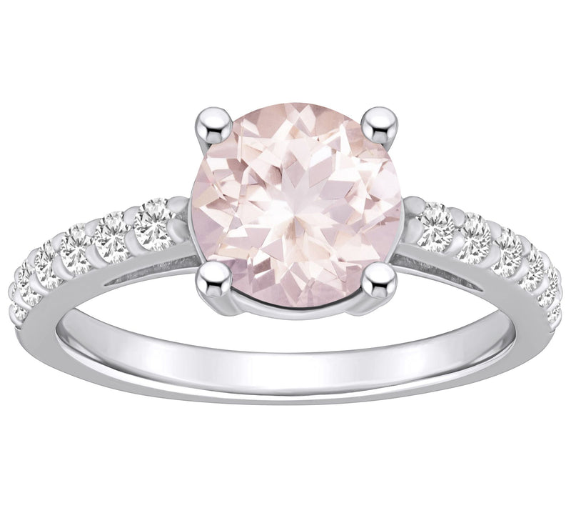 Affinity Gems Round Morganite & Diamond Ring, 14K Gold — View 5
