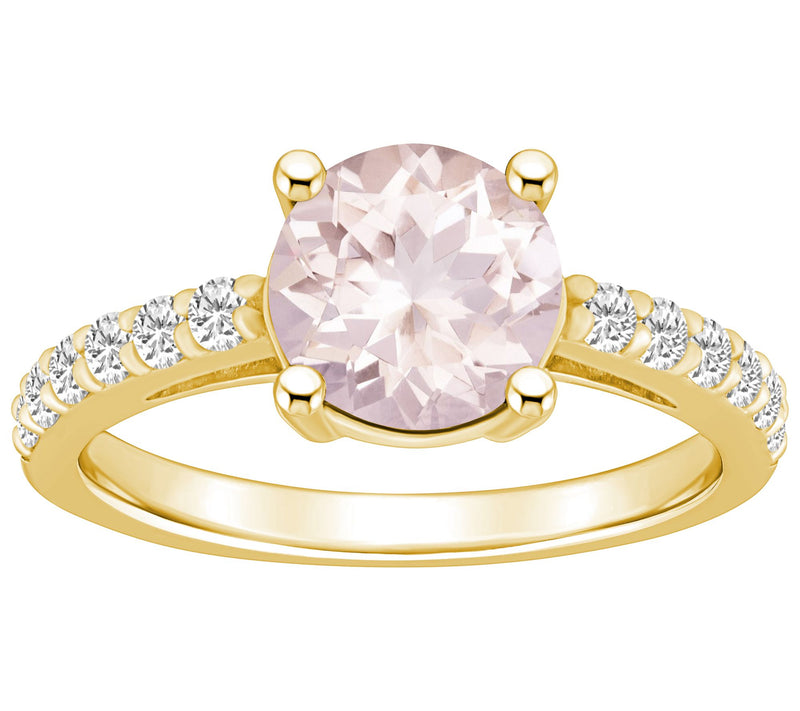 Affinity Gems Round Morganite & Diamond Ring, 14K Gold — View 7