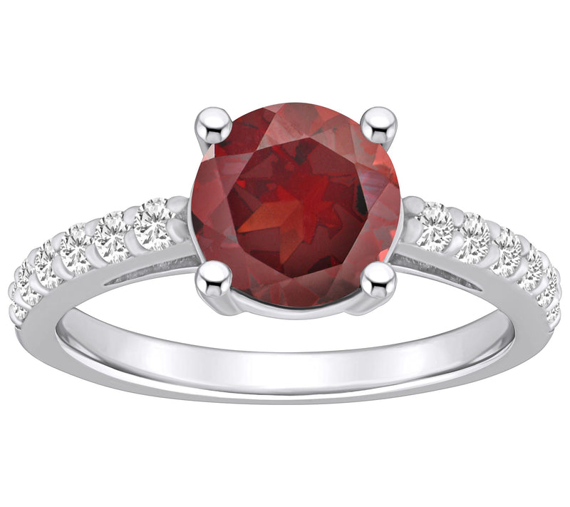 Affinity Gems Round Gemstone & Diamond Ring, 14K Gold — View 9
