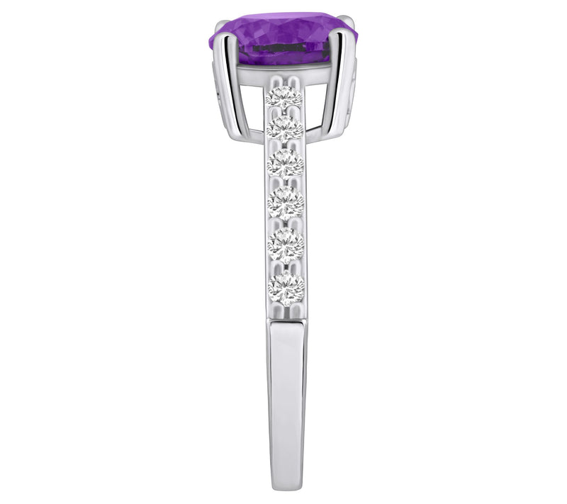 Affinity Gems Round Gemstone & Diamond Ring, 14K Gold — View 13