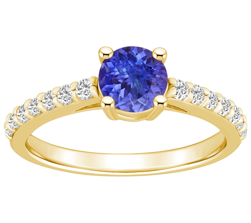 Affinity Gems Round Tanzanite & Diamond Ring, 14K Gold — View 5