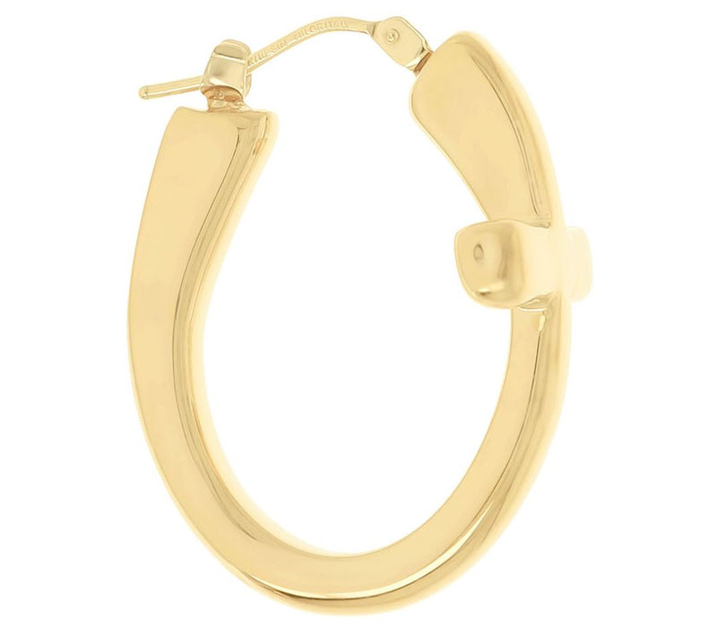 BellaOro Polished Cross Hoop Earrings, 14K Golver Resin — View 4