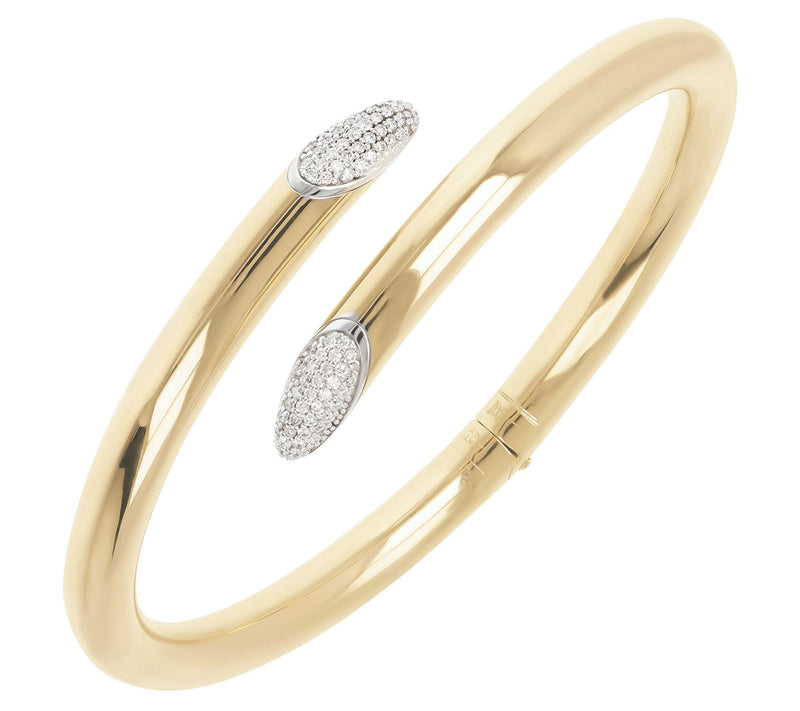 Alberto Milani 0.95 cttw Diamo nd Bypass Bangl e, 14K Gold — View 3