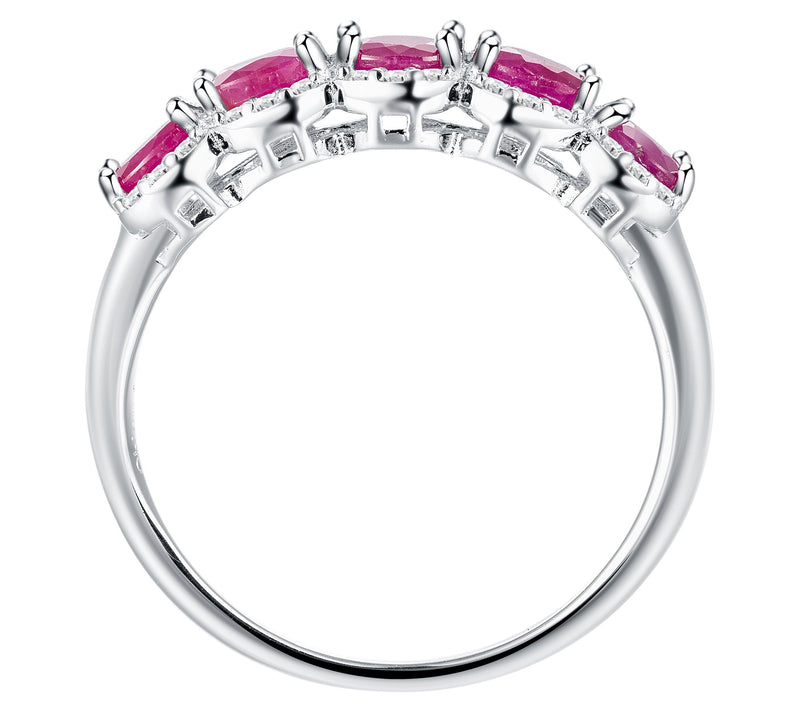 Affinity Gems Oval Gemstone & White Zircon Ring, Sterling — View 7