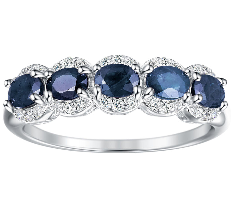 Affinity Gems Oval Gemstone & White Zircon Ring, Sterling — View 5