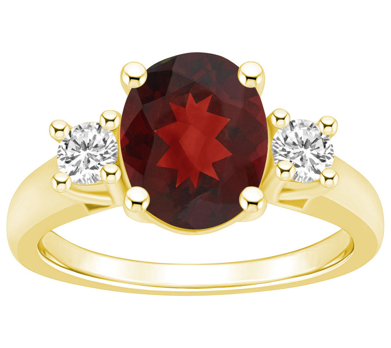 Affinity Gems Oval Gemstone & Diamond Ring, 14KGold — View 9