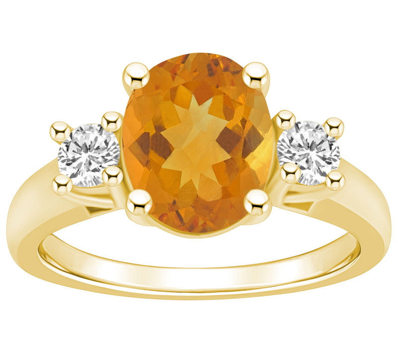Affinity Gems Oval Gemstone & Diamond Ring, 14KGold — View 7
