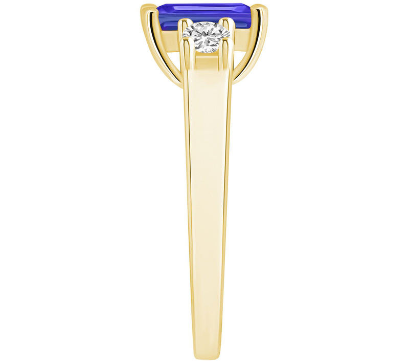 Affinity Gems Emerald Cut Tanzanite & Diamond Ring, 14K Gold — View 7