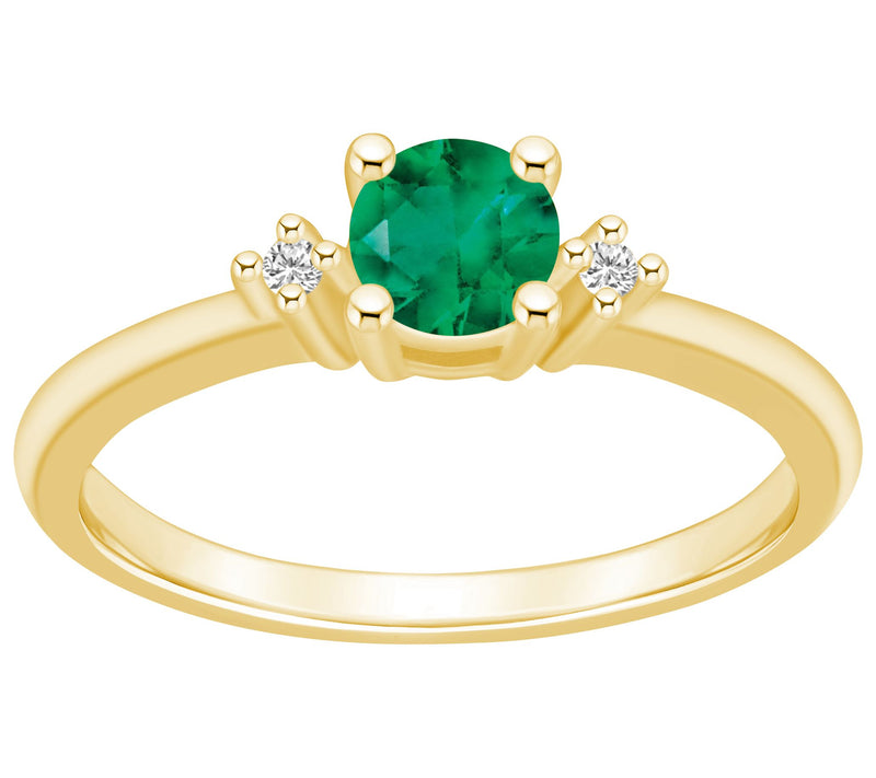 Affinity Gems Round Gemstone & Diamond Ring, 14K Gold — View 3