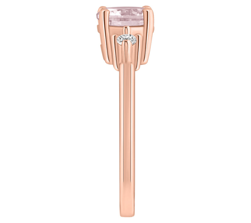 Affinity Gems Round Morganite & Diamond Ring, 14K Gold — View 9