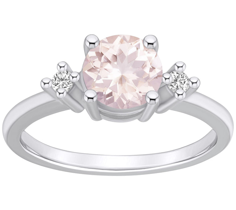 Affinity Gems Round Morganite & Diamond Ring, 14K Gold — View 5