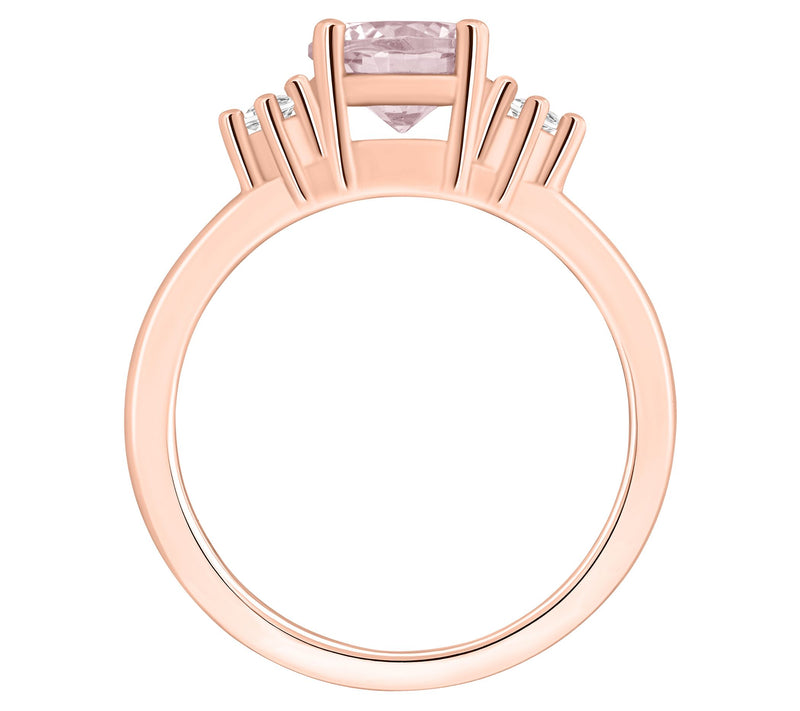 Affinity Gems Round Morganite & Diamond Ring, 14K Gold — View 8