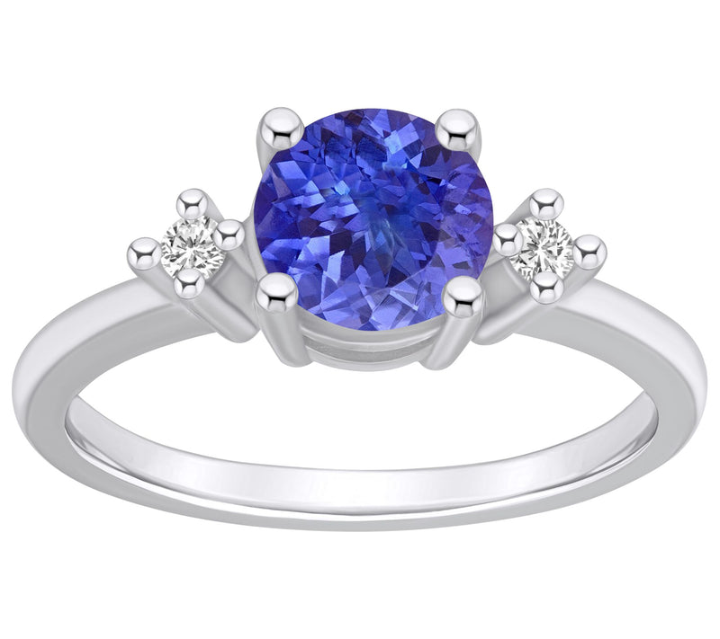 Affinity Gems Round Tanzanite & Diamond Ring, 1K Gold — Main view