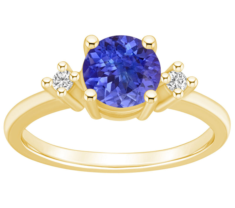Affinity Gems Round Tanzanite & Diamond Ring, 1K Gold — View 5