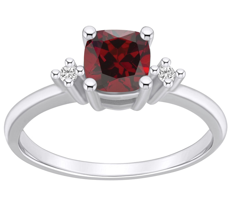 Affinity Gems Cushion Cut Gemstone & Diamond Ring, 14K — View 9