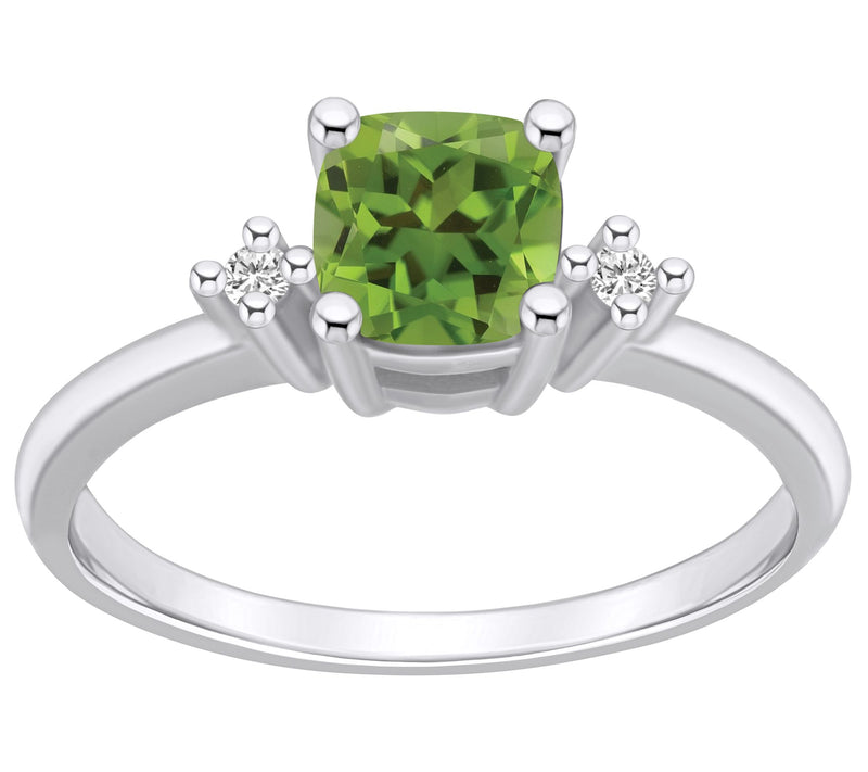 Affinity Gems Cushion Cut Gemstone & Diamond Ring, 14K — View 11