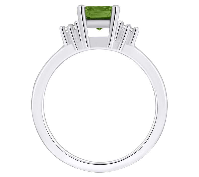 Affinity Gems Cushion Cut Gemstone & Diamond Ring, 14K — View 12