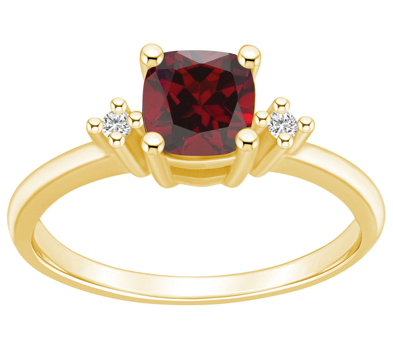 Affinity Gems Cushion Cut Gemstone & Diamond Ring, 14K Gold — View 9