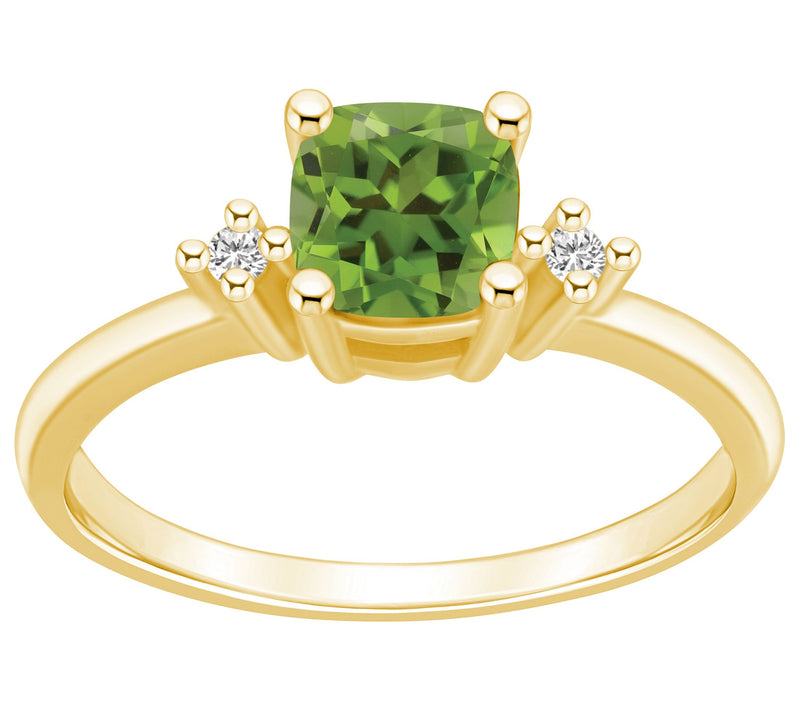 Affinity Gems Cushion Cut Gemstone & Diamond Ring, 14K Gold — View 11