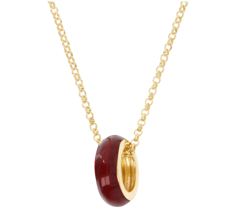 Veronese 18K Plated Enamel Slide Pendant w/ Rolo Link Chain — View 5