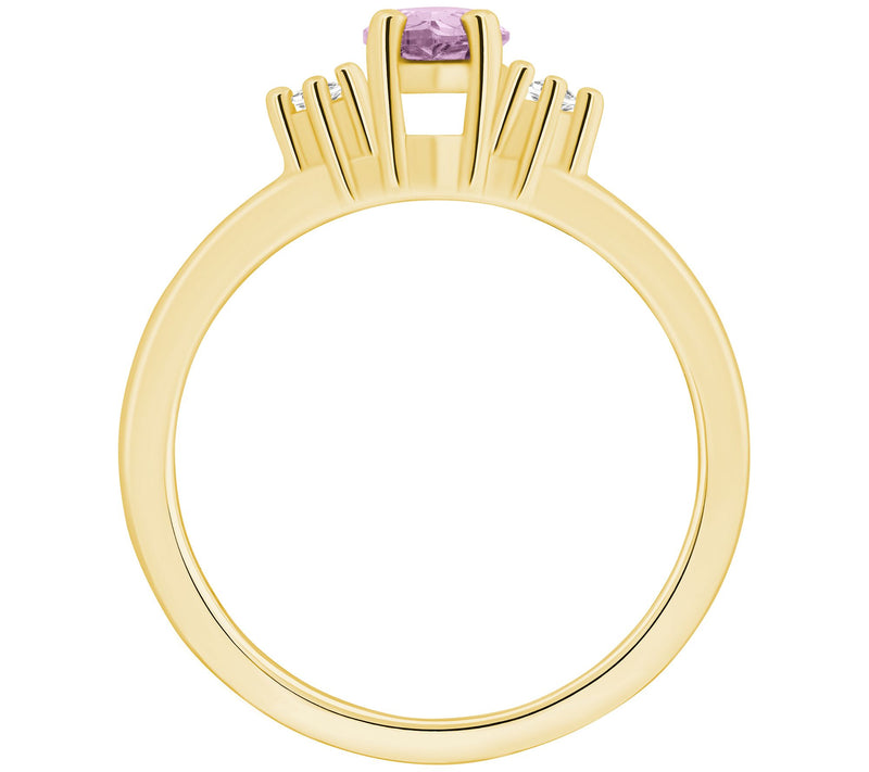 Affinity Gems Pear Gemstone & Diamond Accent Rig, 14K Gold — View 8