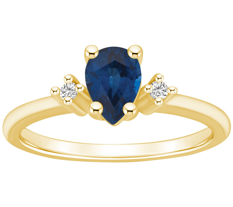 Affinity Gems Pear Gemstone & Diamond Accent Rig, 14K Gold — View 7