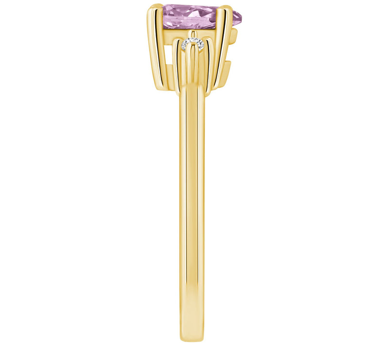 Affinity Gems Pear Gemstone & Diamond Accent Rig, 14K Gold — View 9