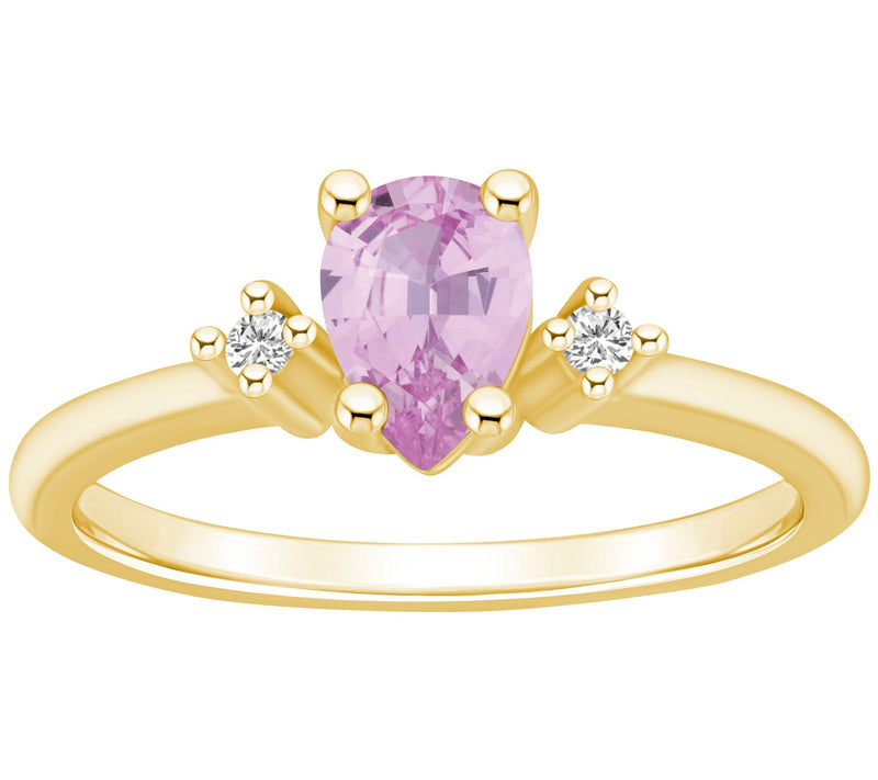 Affinity Gems Pear Gemstone & Diamond Accent Rig, 14K Gold — View 5