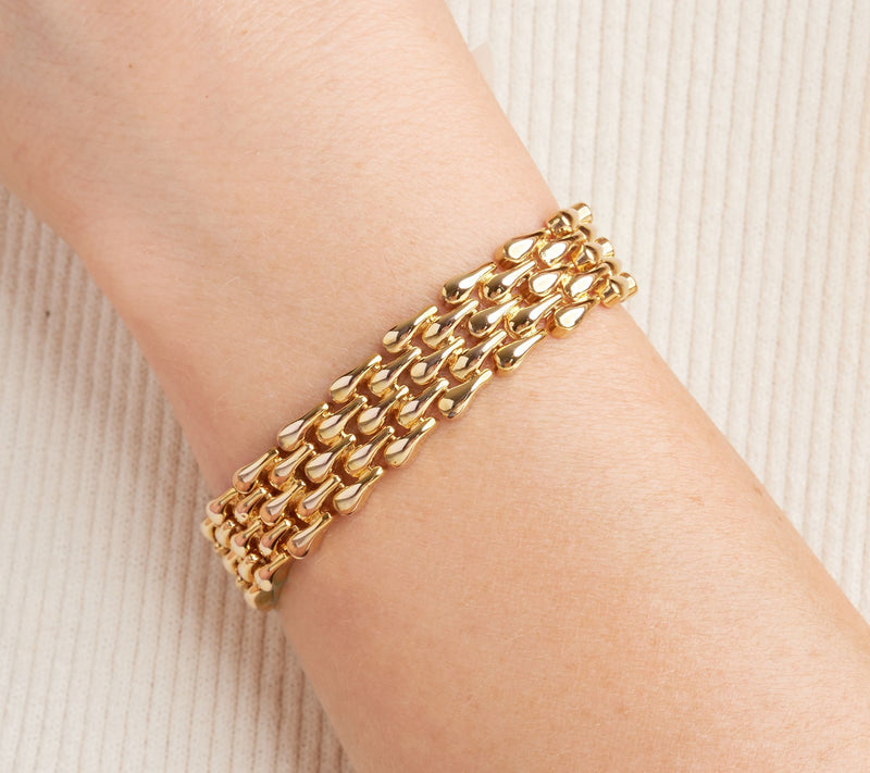 18K Gold Plated Panther Link Bracelet — View 5