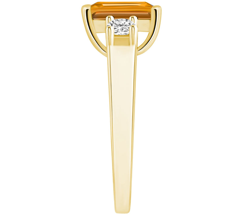 Affinity Gems Emerald-Cut Gemstone & Diamond Ring, 14K Gold — View 13