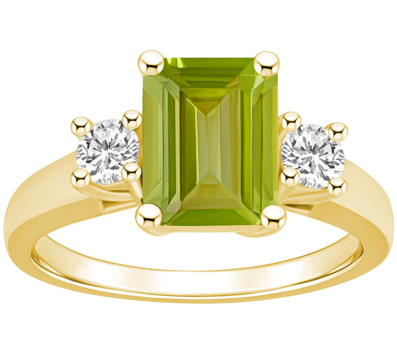 Affinity Gems Emerald-Cut Gemstone & Diamond Ring, 14K Gold — View 11