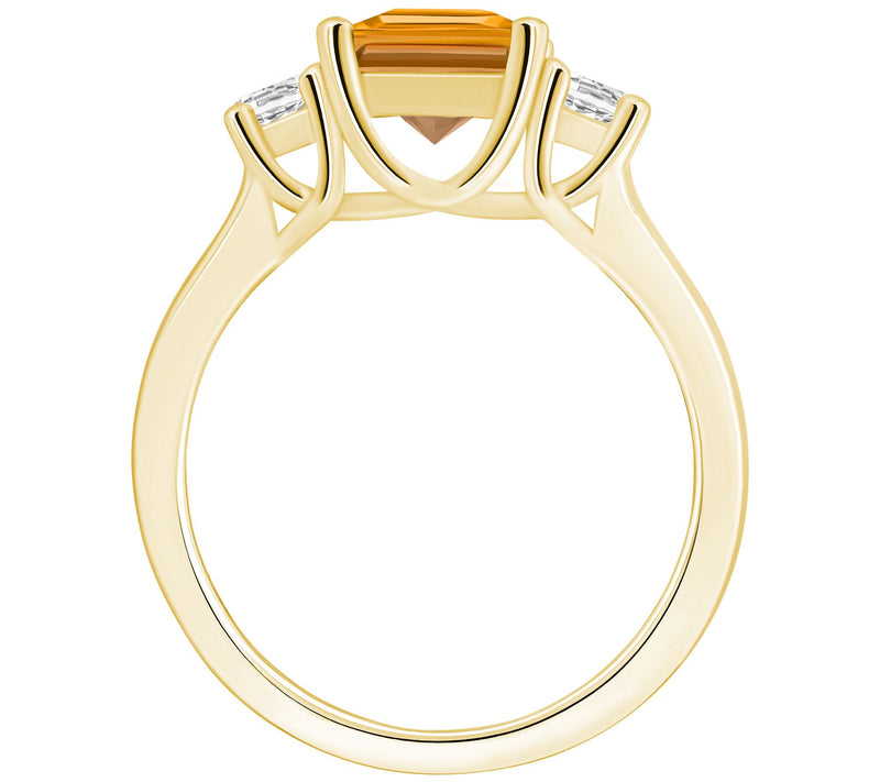 Affinity Gems Emerald-Cut Gemstone & Diamond Ring, 14K Gold — View 12