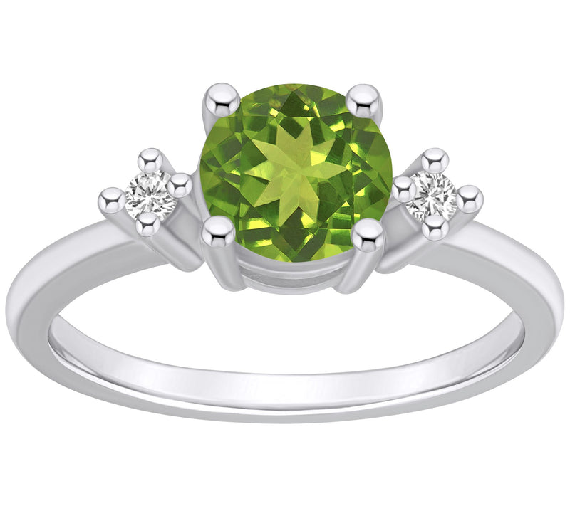 Affinity Gems Round Gemstone & Diamond Ring, 14K White Gold — View 13