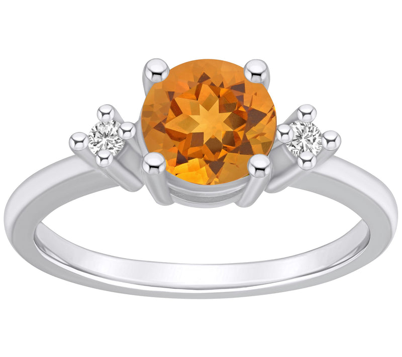 Affinity Gems Round Gemstone & Diamond Ring, 14K White Gold — View 9