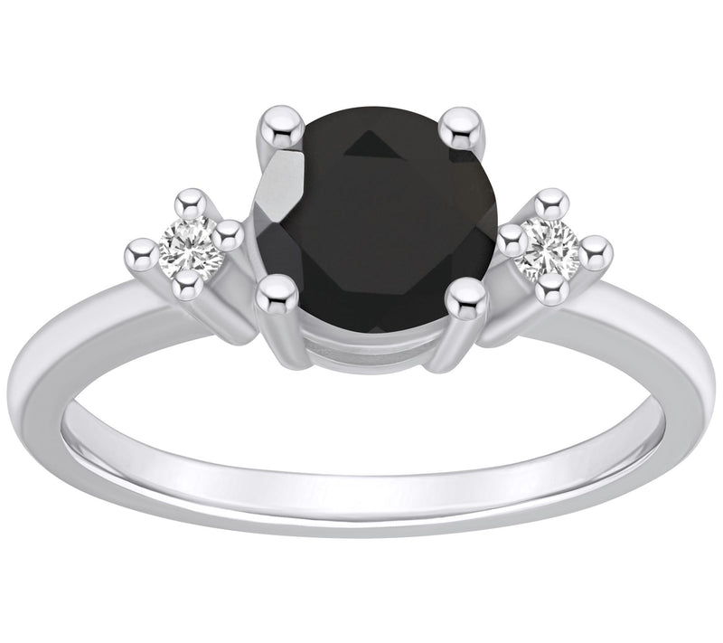Affinity Gems Round Gemstone & Diamond Ring, 14K White Gold — View 5