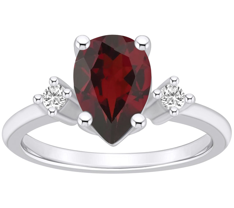 Affinity Gems Pear Gemstone & Diamond Ring, 14K White Gold — View 11