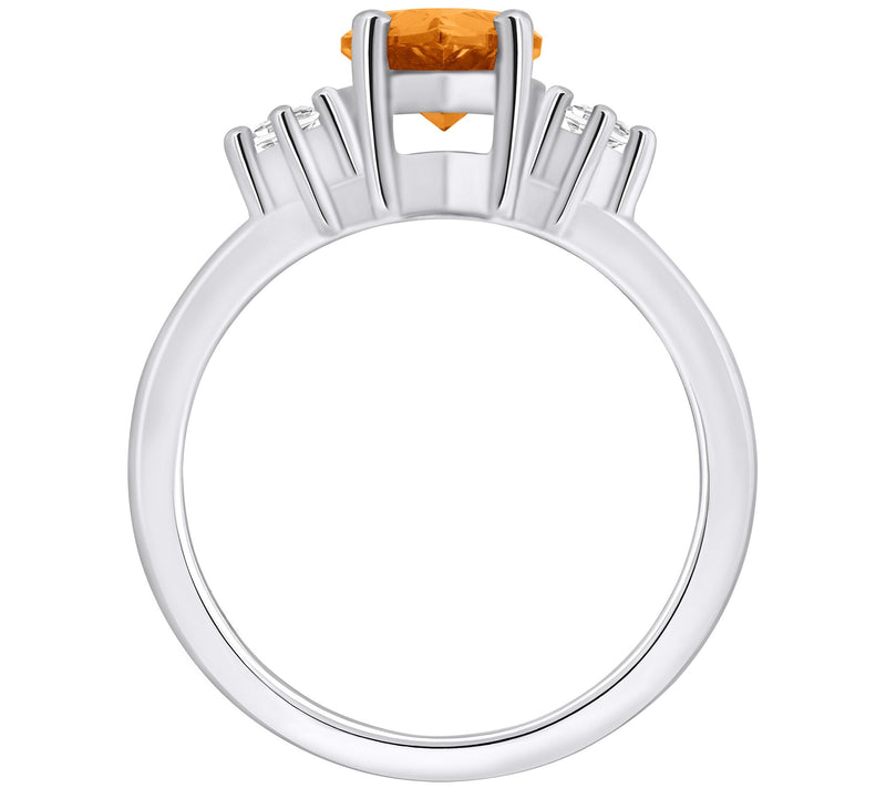 Affinity Gems Pear Gemstone & Diamond Ring, 14K White Gold — View 13
